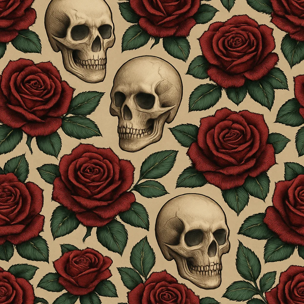 Intricate Background Pattern Showcasing a Recurring Arrangement of Deep Maroon
