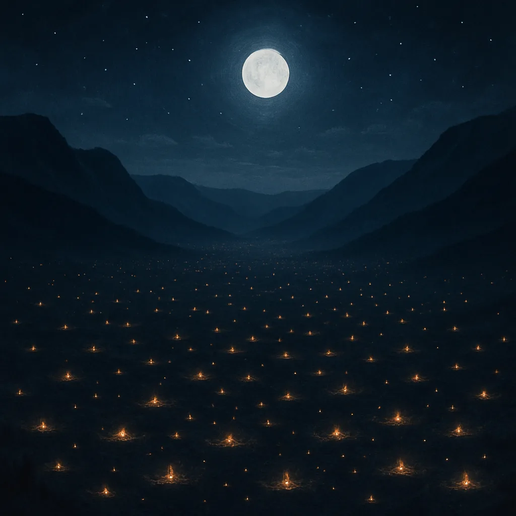 Myriad Distant Campfires Twinkle Like Fallen Stars