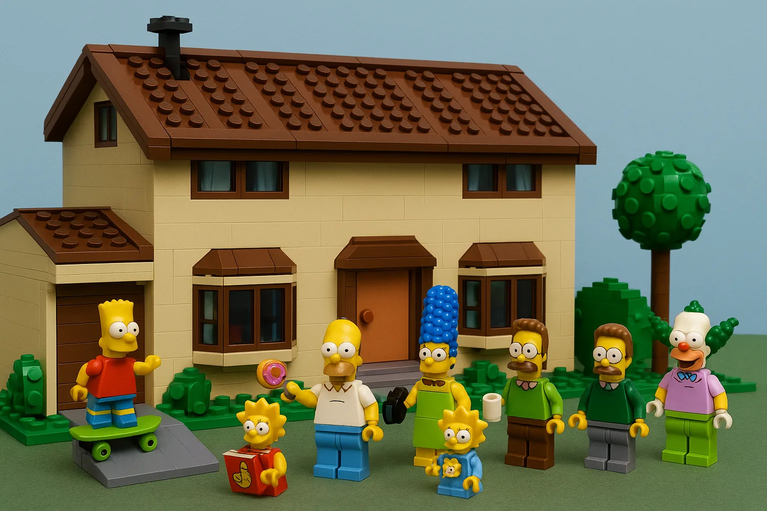 LEGO Depiction of the Simpsons House with Characters