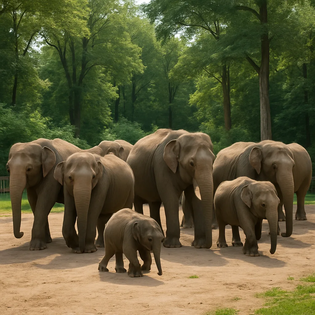 Group of Elephants Came Together
