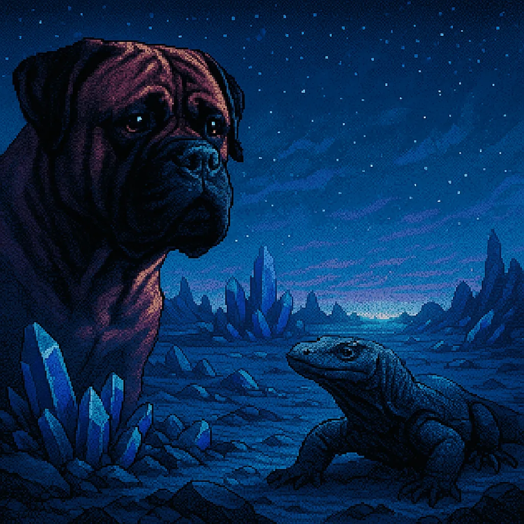 Off-center POV Reveals a Bull Mastiff
