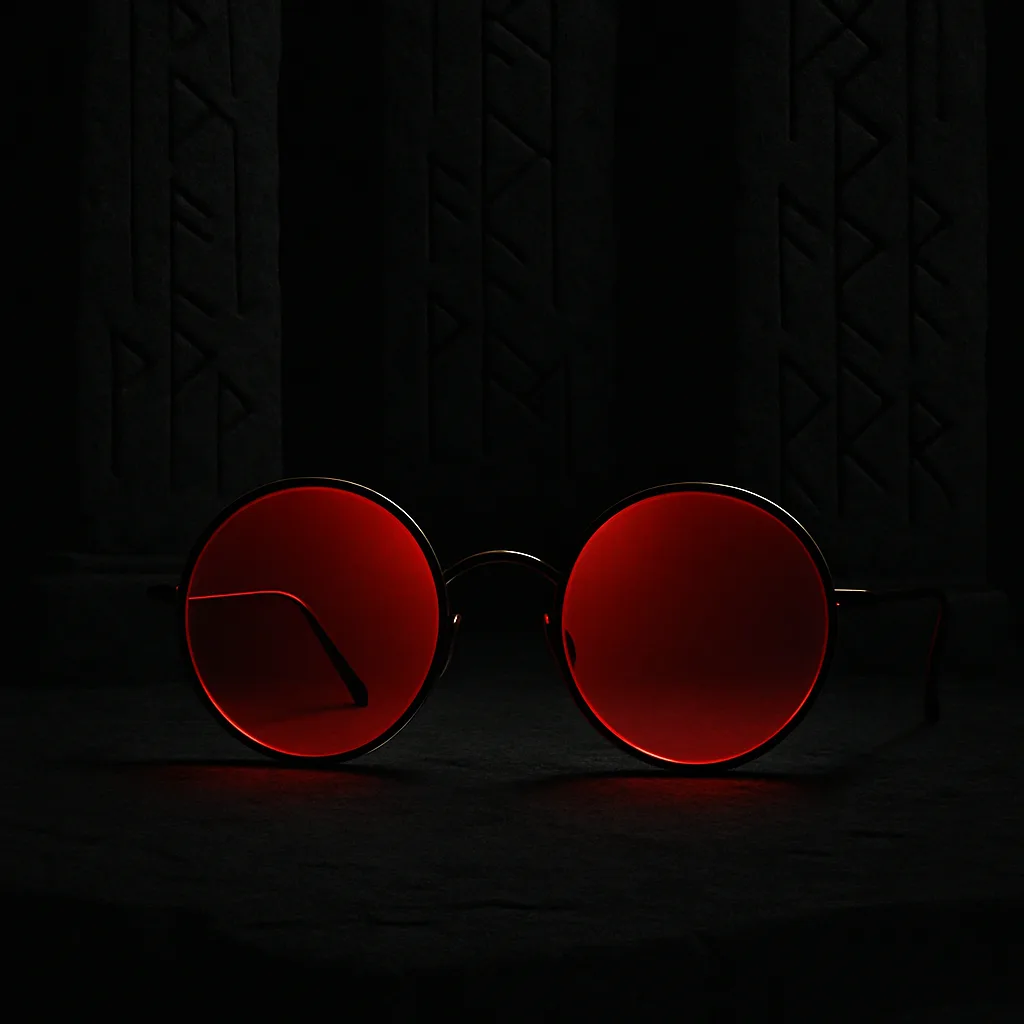 Vibrant Cherry-red Bohemian Sunglass with Thin Metal Temples
