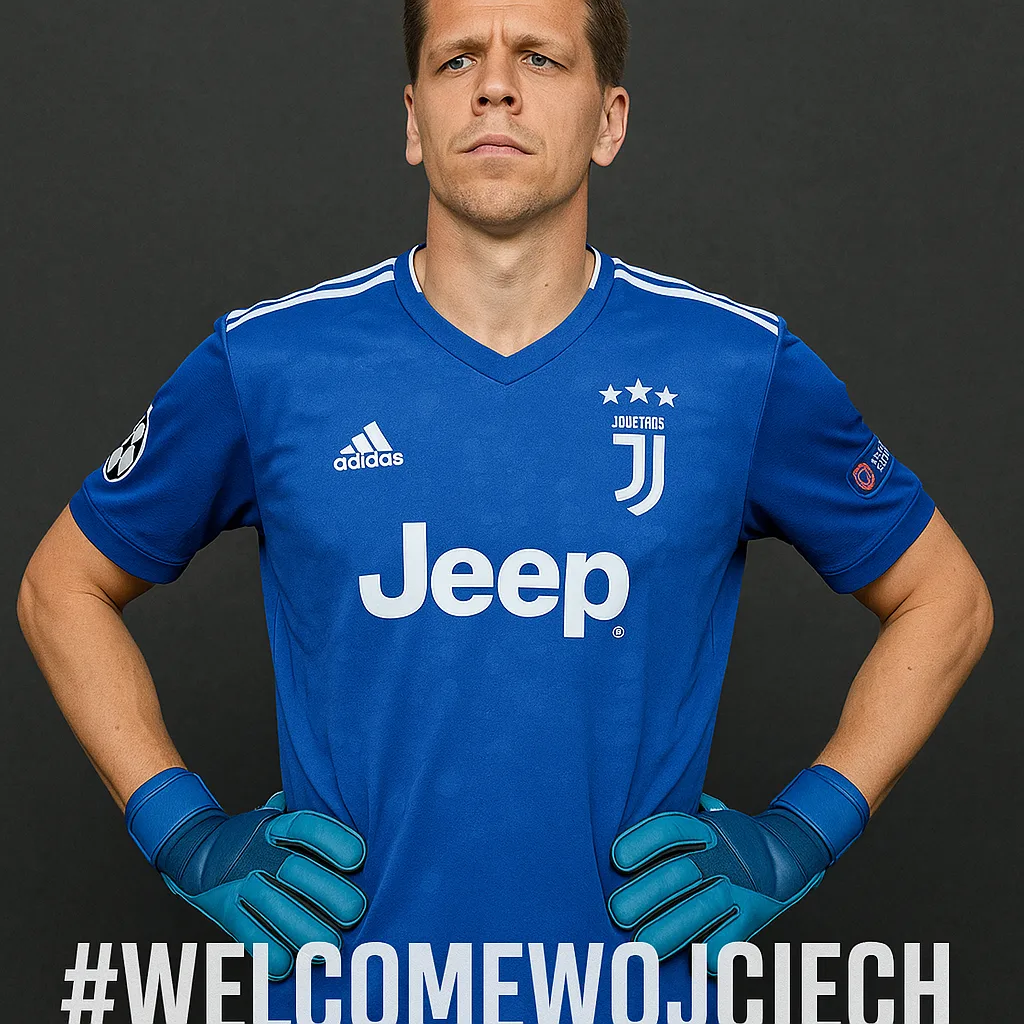 Football Player Wearing a Blue Juventus Jersey