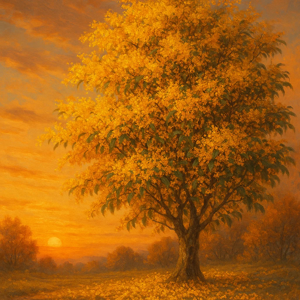 Autumn Sunset Casts a Gentle Glow