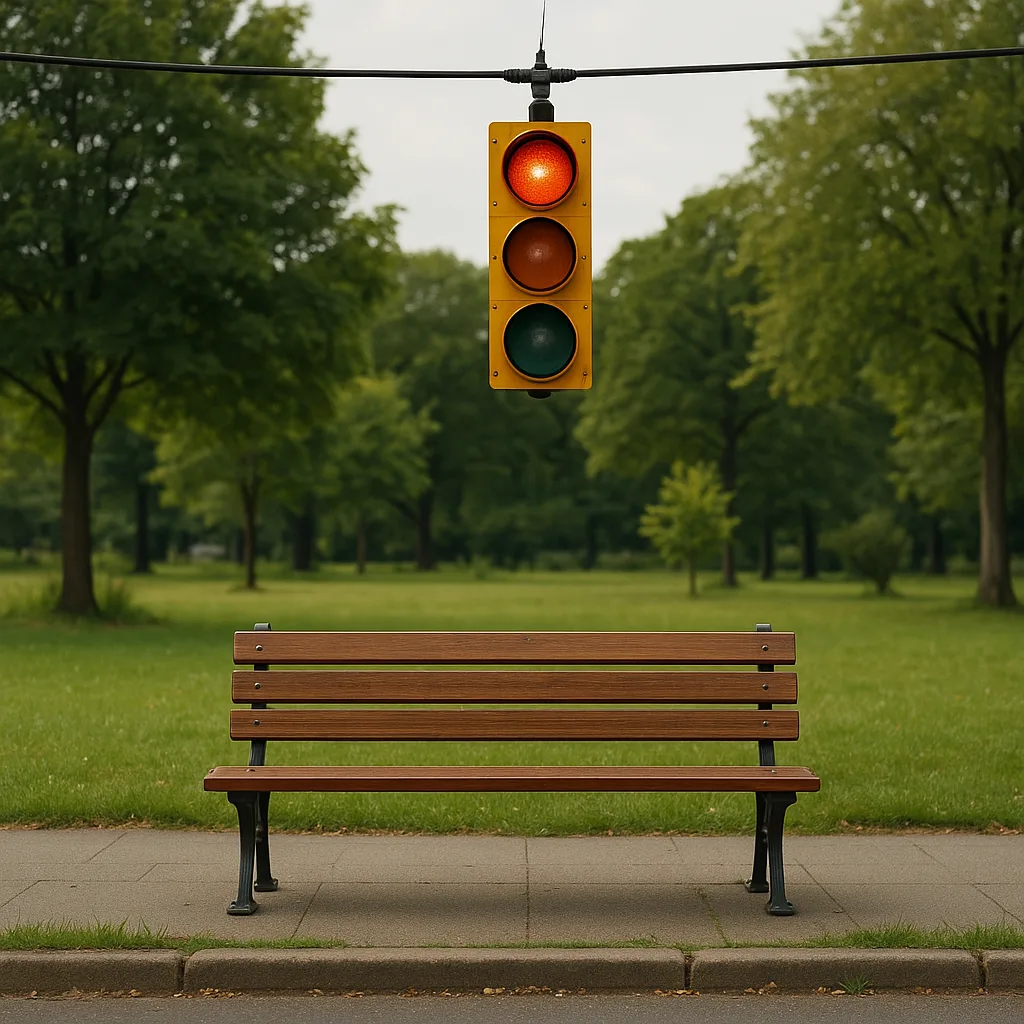 Picture Showing a Park Bench