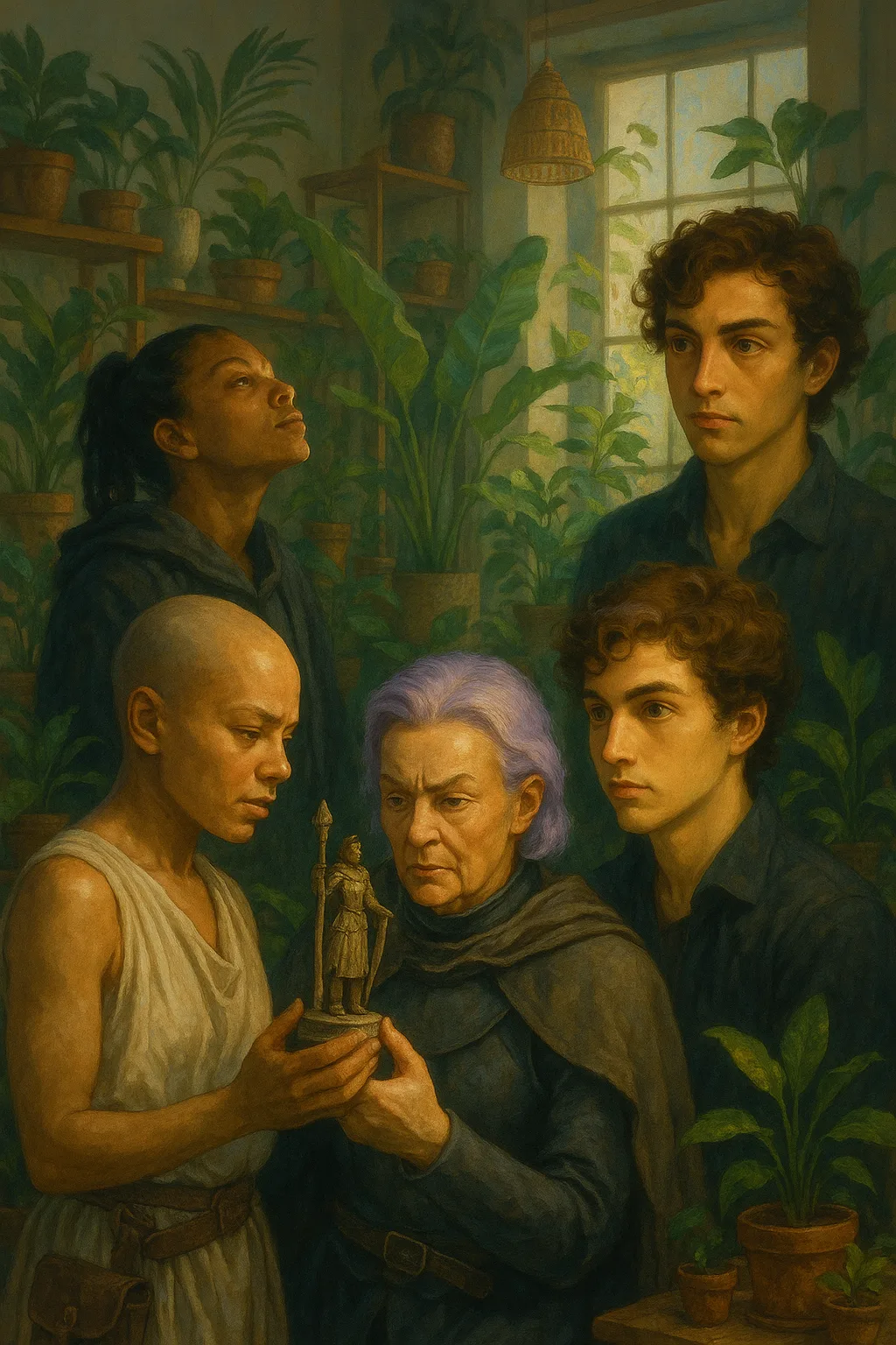 Within a Sunlit Room Filled with Many Houseplants