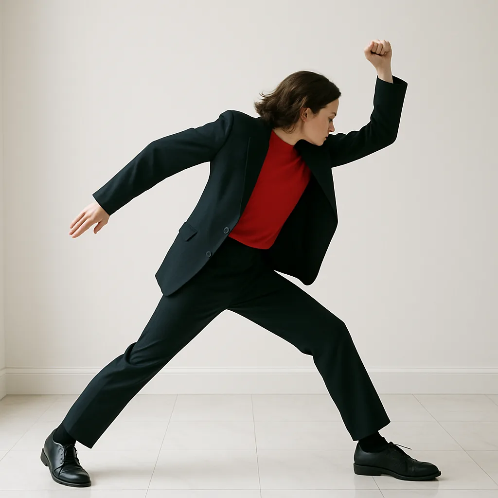 Person Is Captured in a Striking Pose