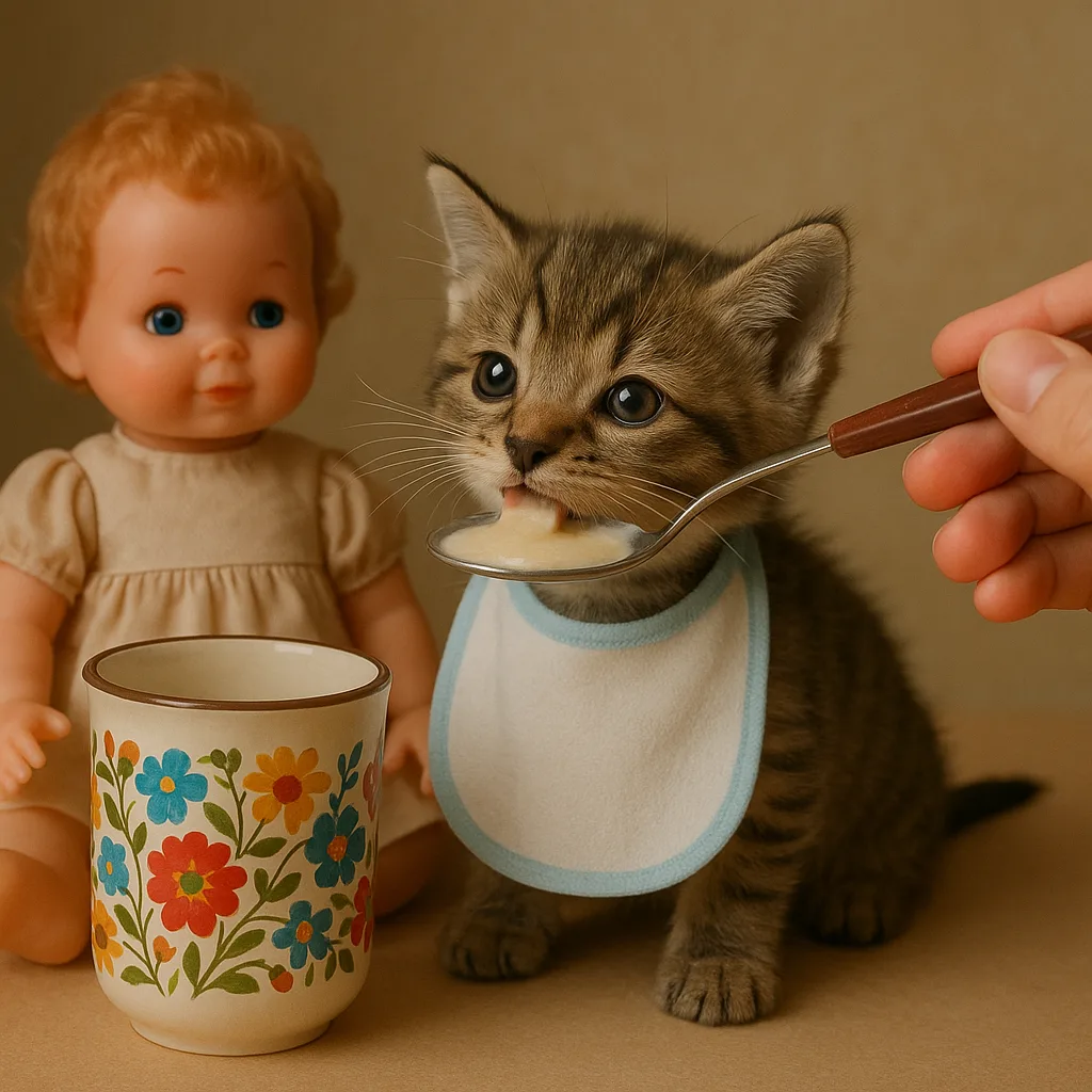 Kitten Wearing a Bib
