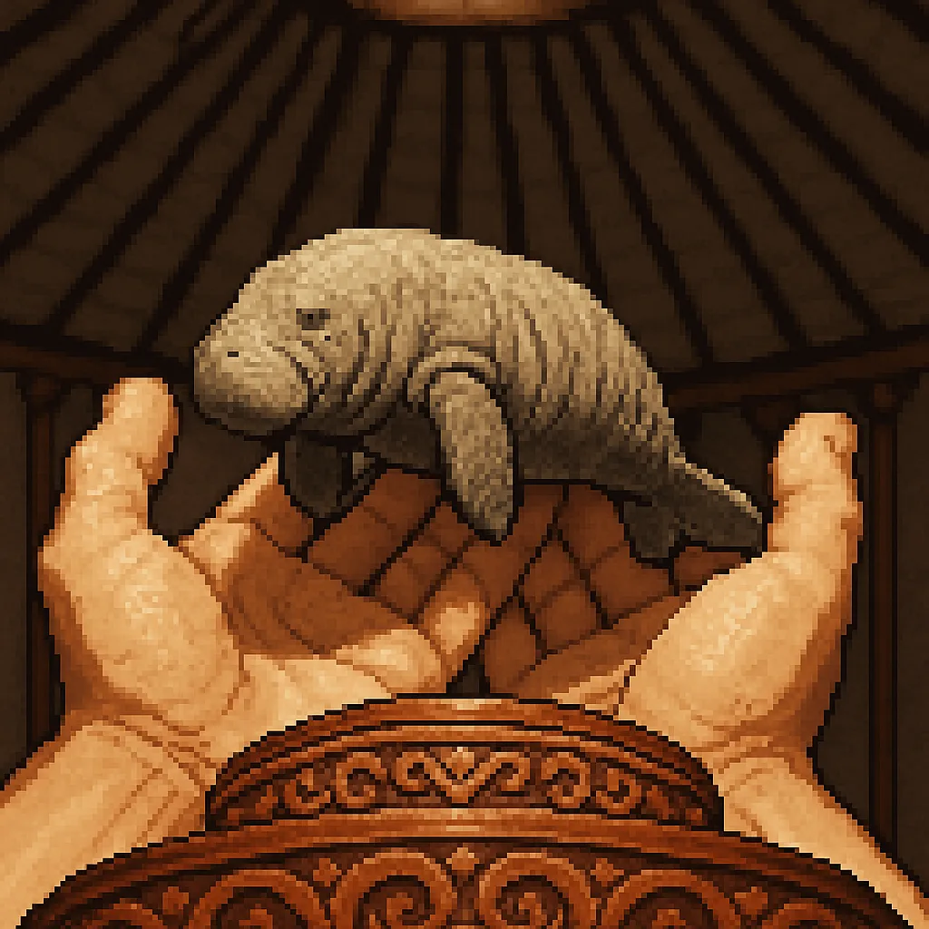 Pixel-art Hands Hold