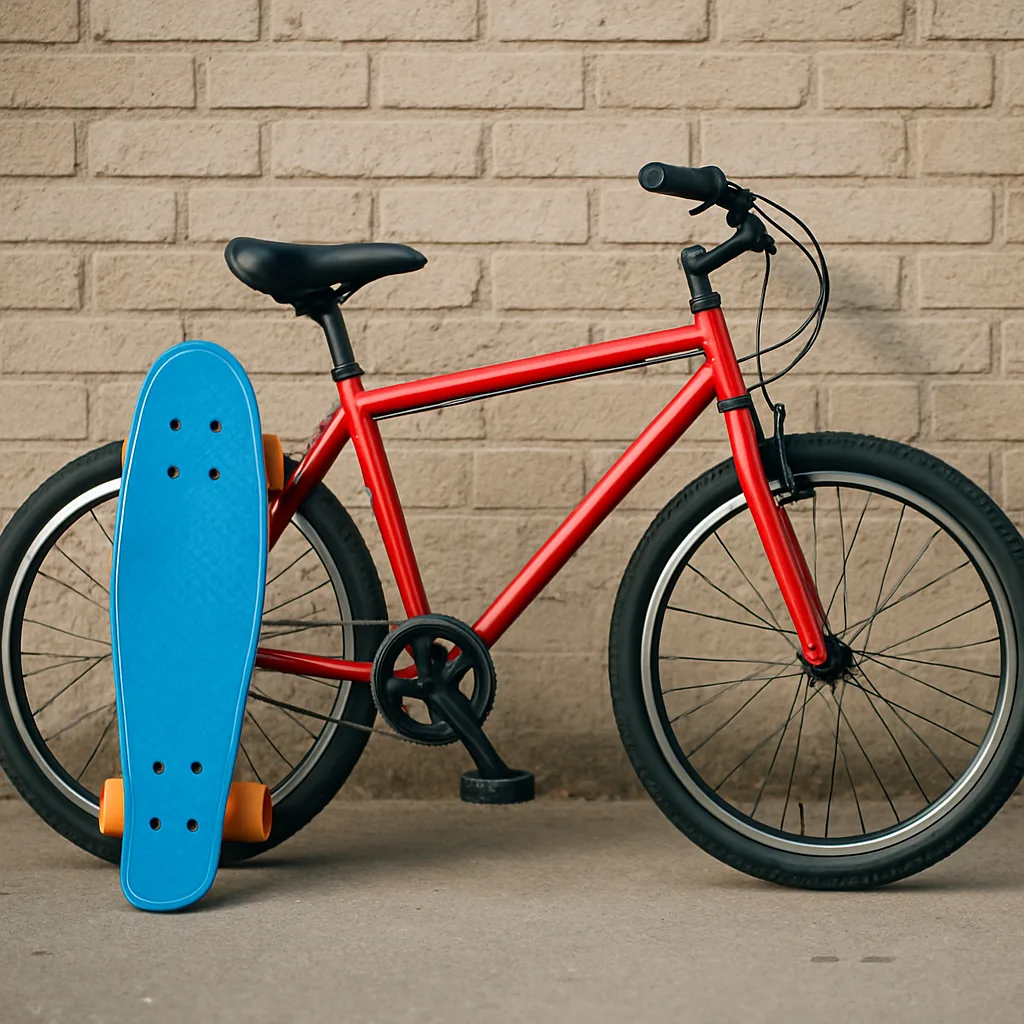 Picture Showing a Blue Skateboard