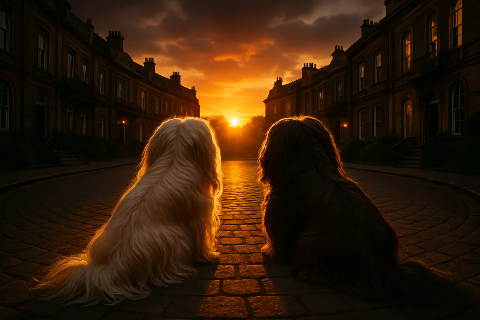 Two Diverse Lhasa Apsos