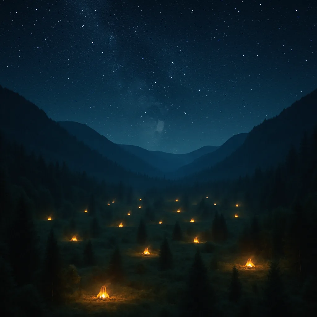 Numerous Distant Campfires Dot