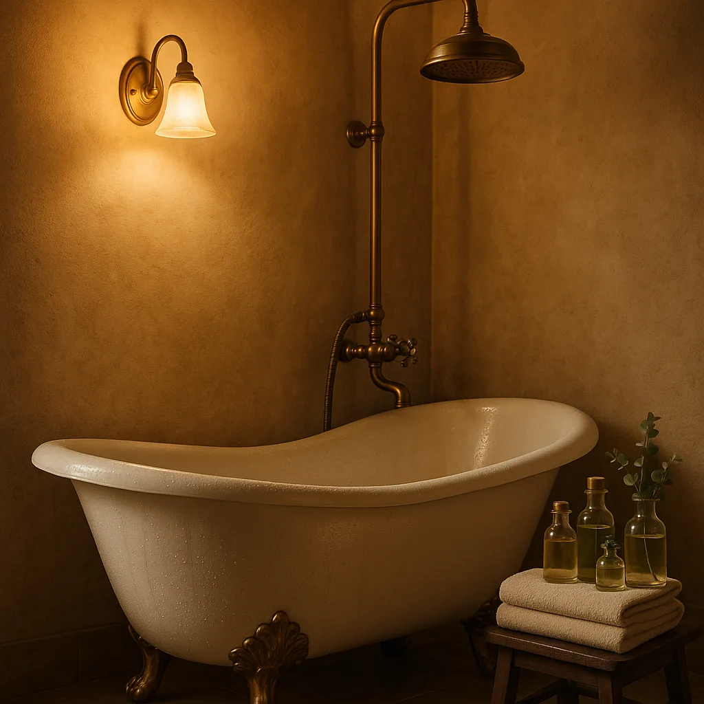 Beneath the Gentle Illumination of a Retro Wall-mounted Light Fixture