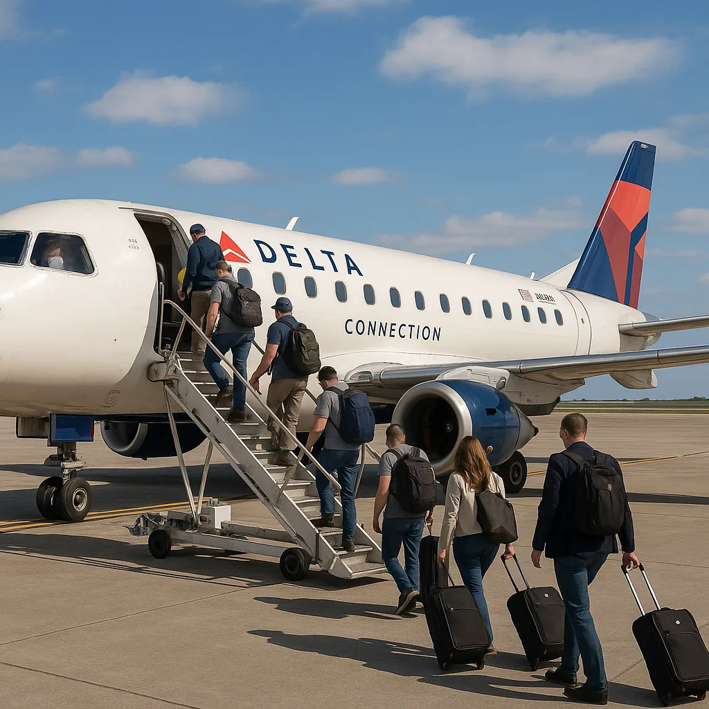 Delta Connection Airplane Parked on a Tarmac