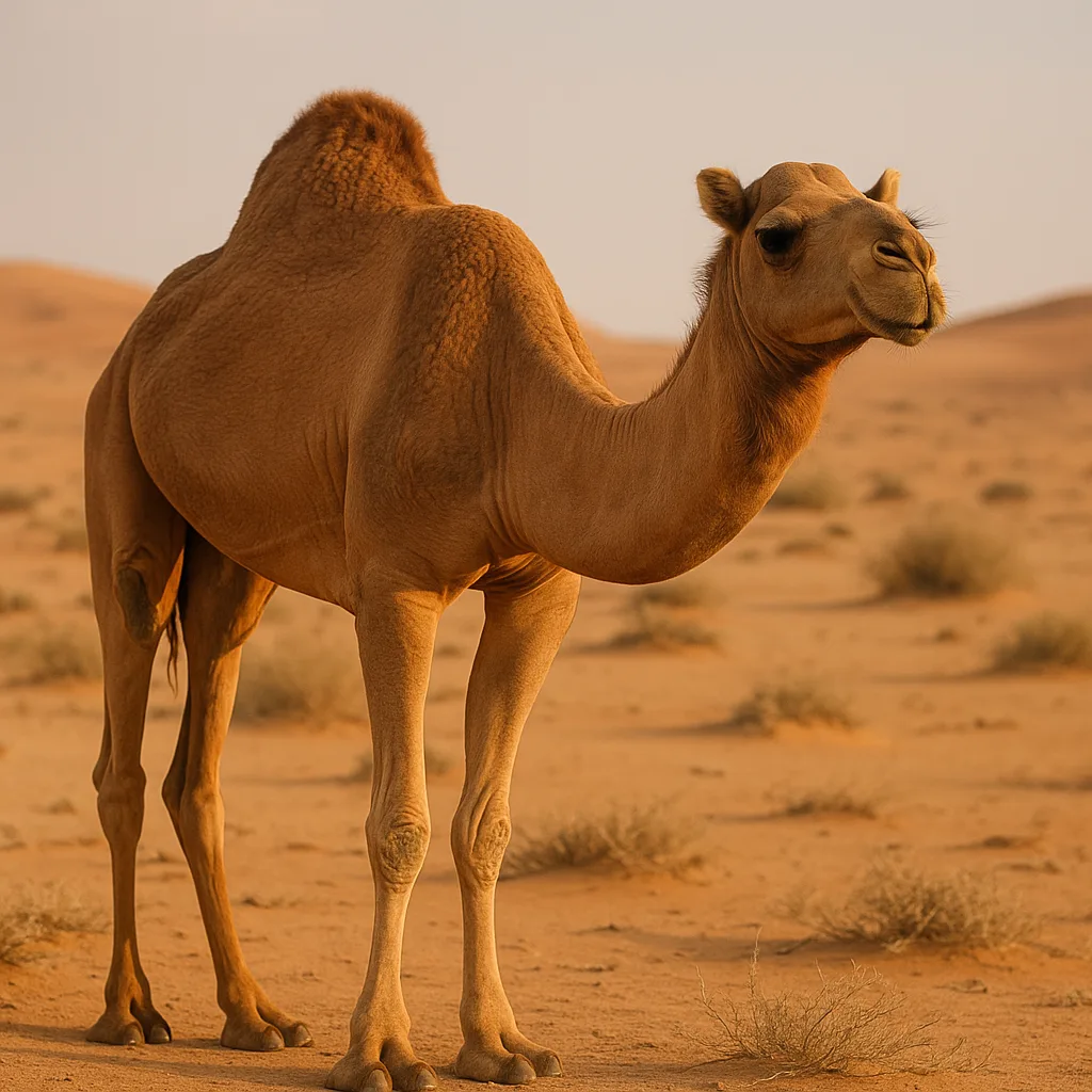 Arid-land Creature Known for its Distinctively Shaped Hump