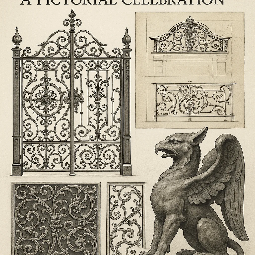 Detailed Montage of Metalwork Designs Showcasing a Decorative Gate