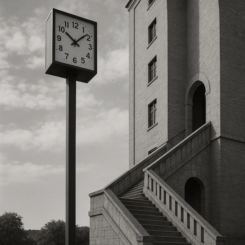 Beside a Tall Building with an Outdoor Staircase