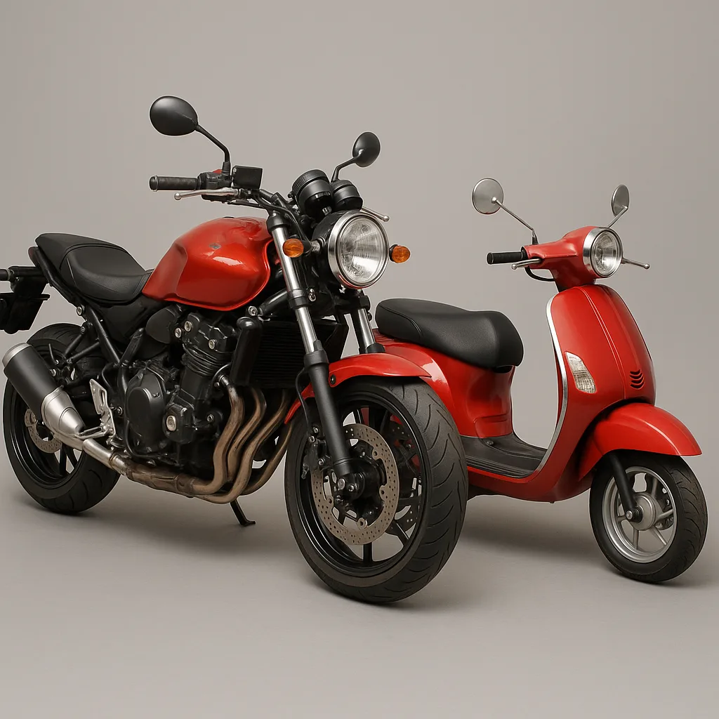 Motorcycle and a Scooter