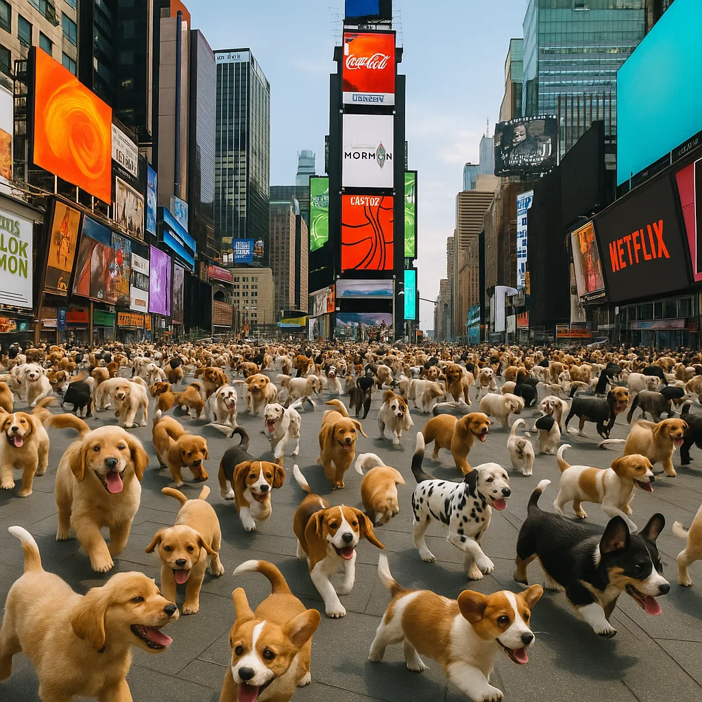 Hundreds of Energetic Puppies from a Variety of Breeds