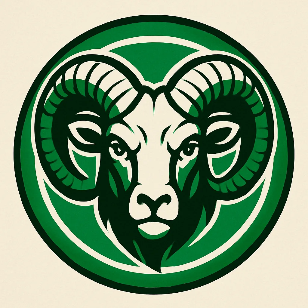 Bold Illustration of a Ram's Head