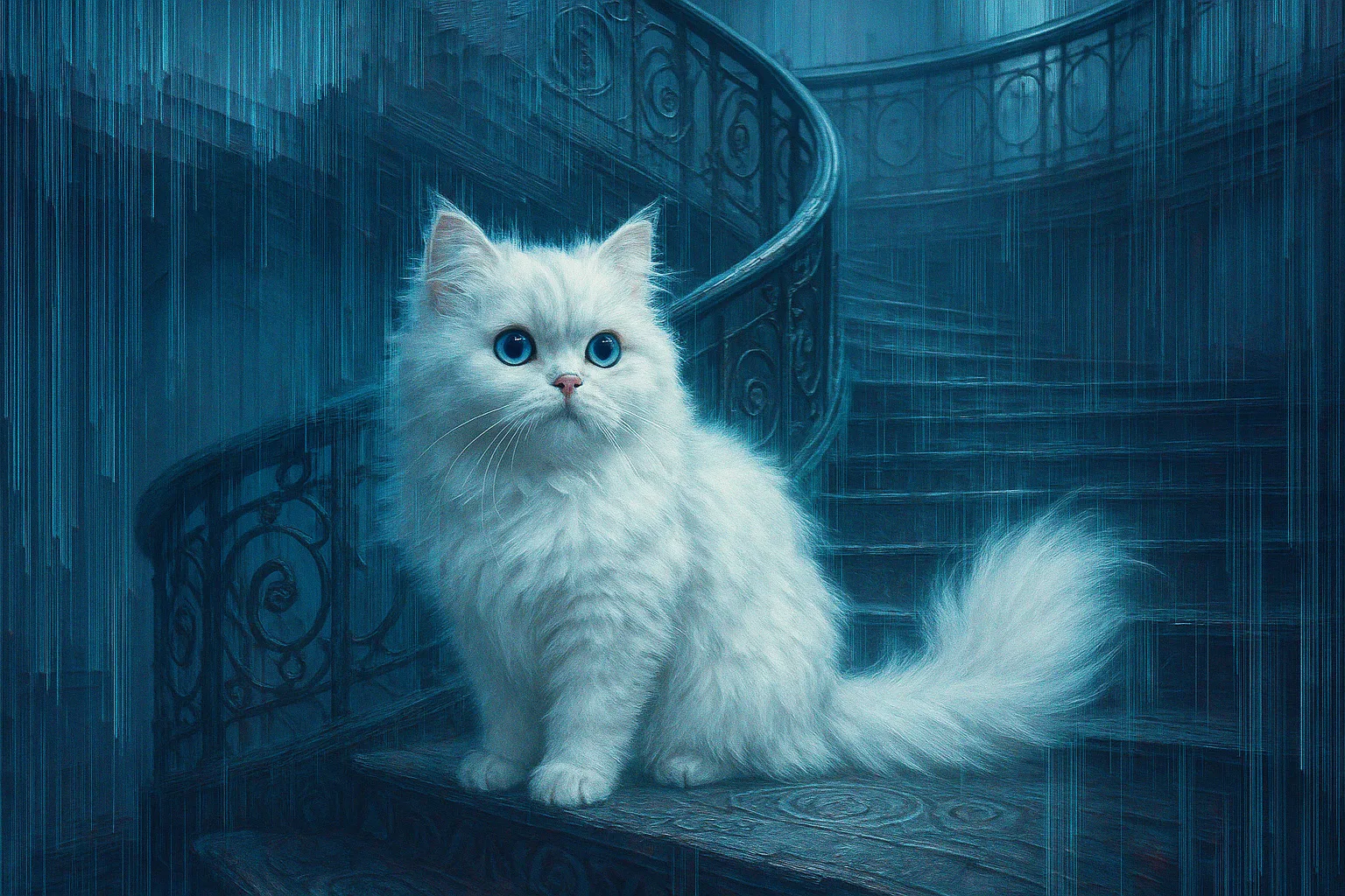 Single White Persian Cat—characterized by its Charming Doll-faced Appearance