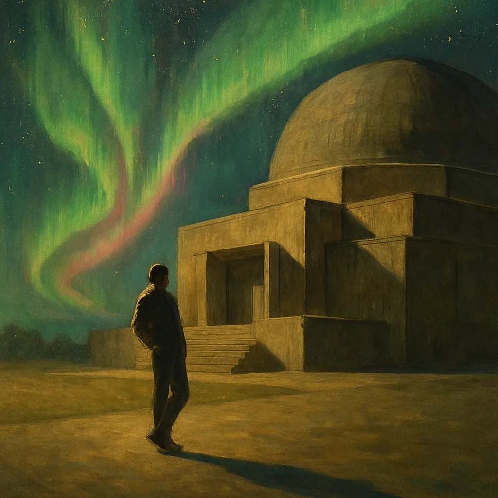 Solitary Everyman Figure—their Distant Form Rendered with an Impressionistic