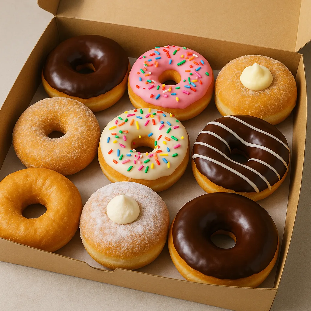 Box Filled with Assorted Donuts