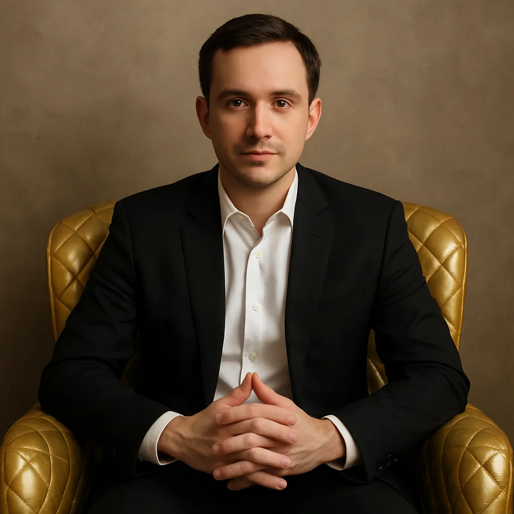 Man Wearing a Black Suit
