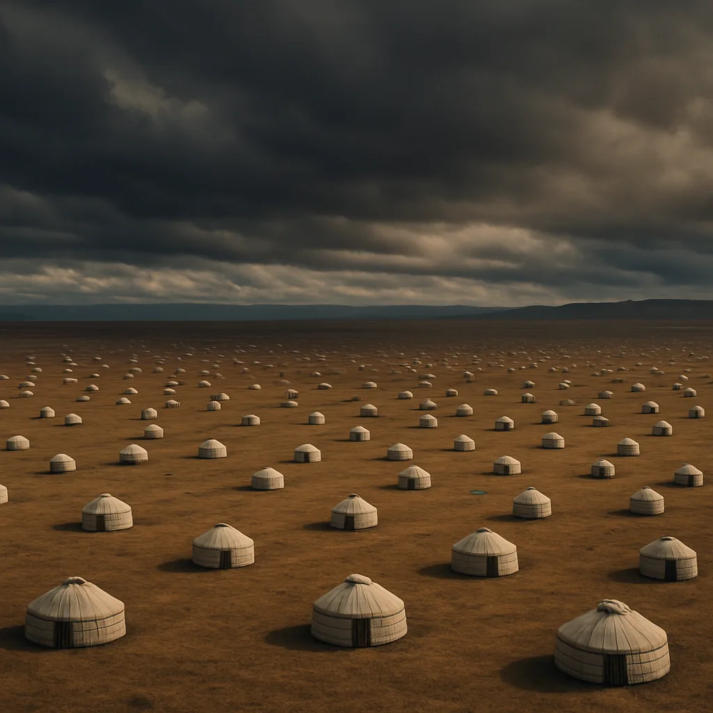 Hundreds of Nomadic Yurts Are Scattered Like Tiny Dots