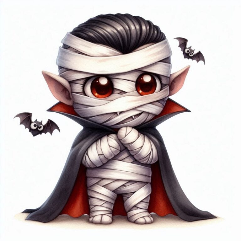 Cute Dracula as Mummy Illustration