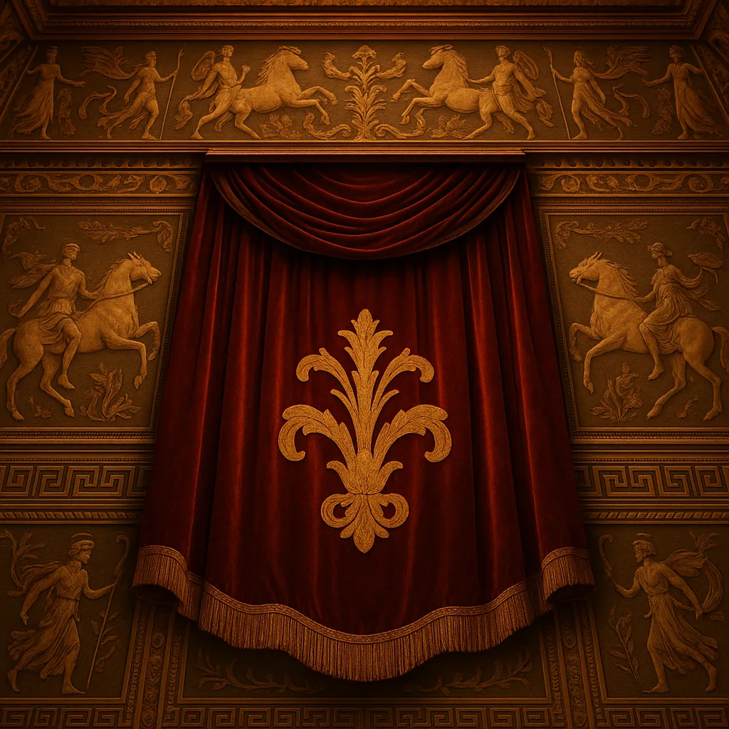 Lone Appliqued Velvet Theater Curtain
