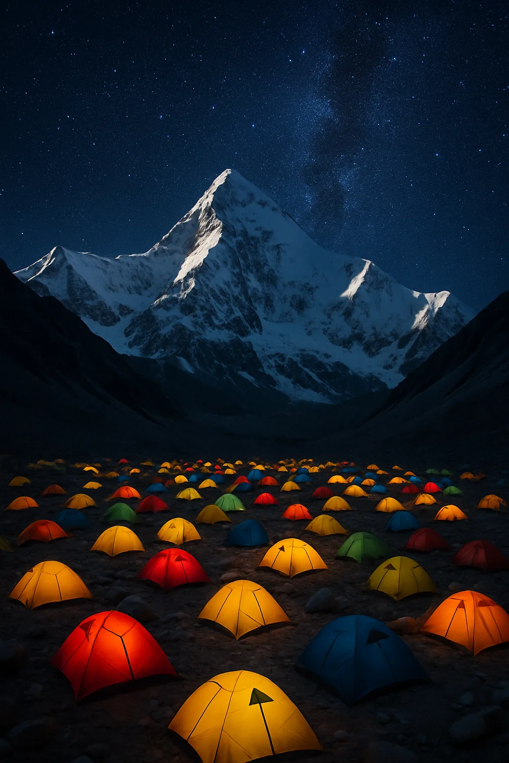 Many Brightly Colored Tents