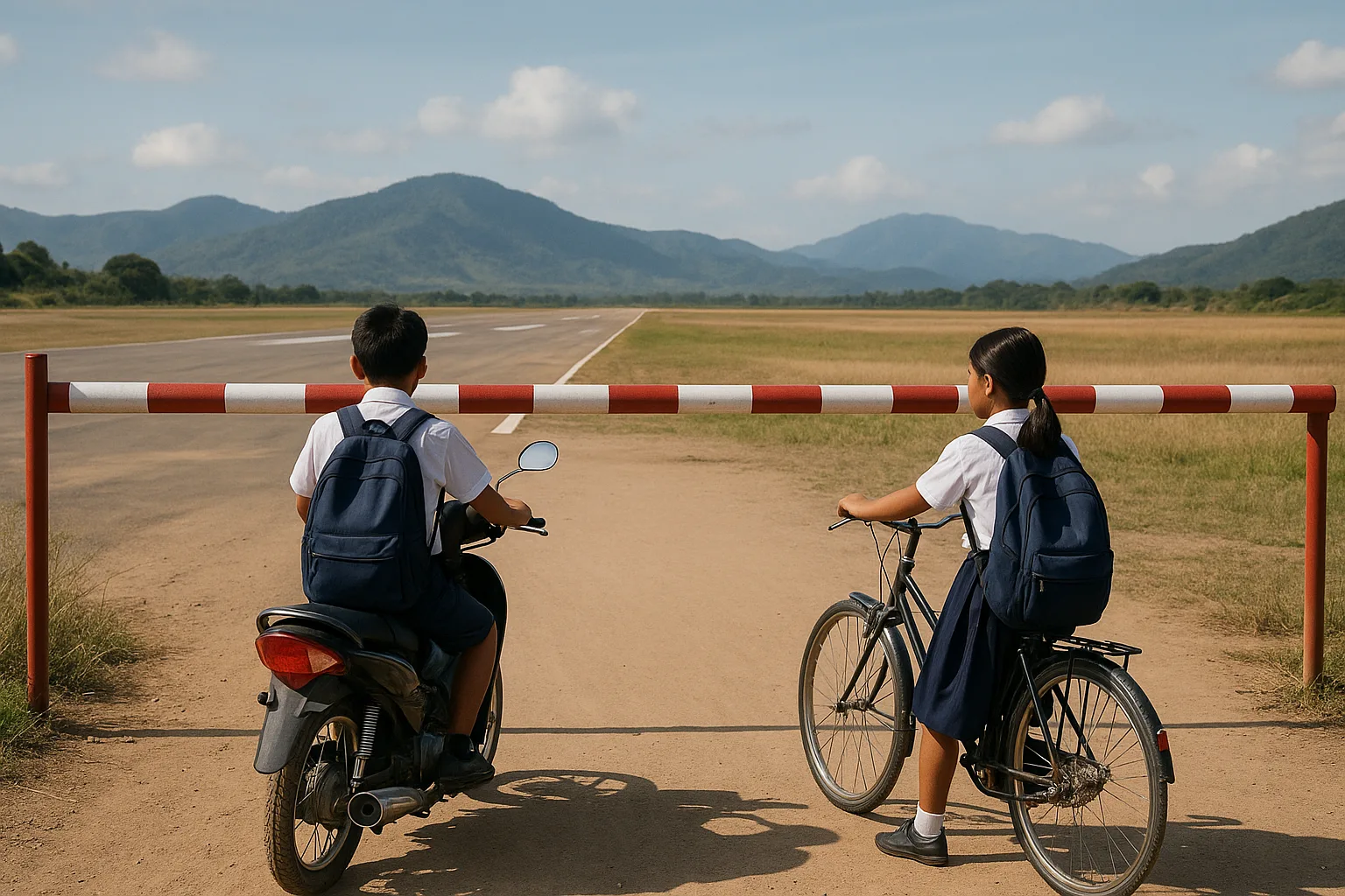 Two Children Wearing School Uniforms