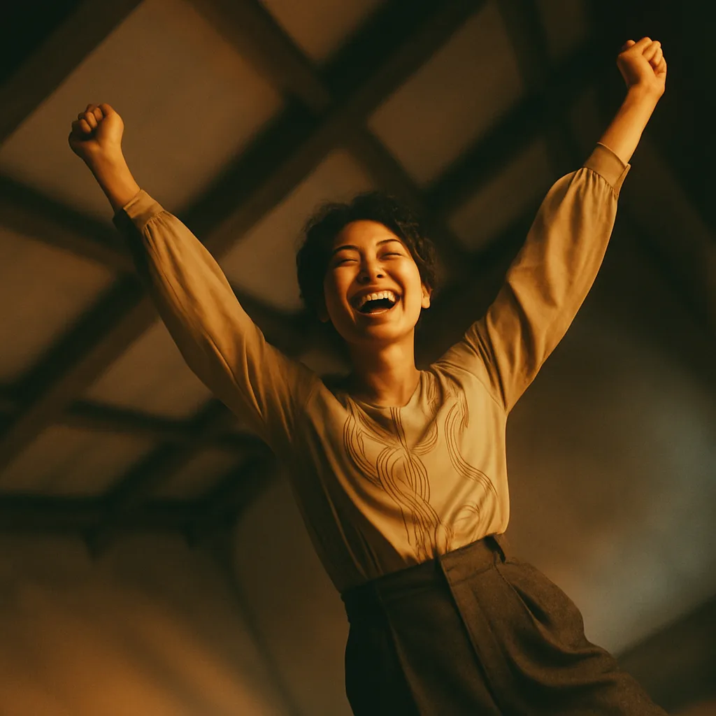 Joyful Person of East Asian Appearance