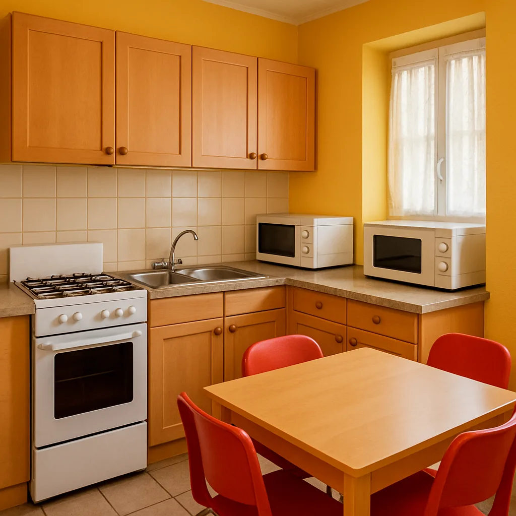 Small Kitchen with Yellow Walls
