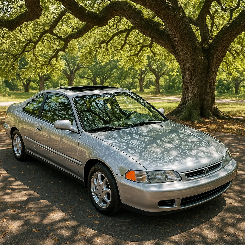 Gleaming Silver Coupe Rests