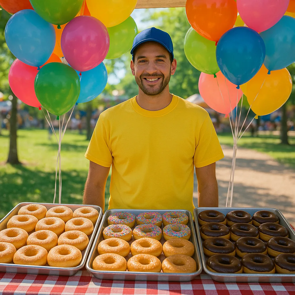 Vendor Wearing a Yellow Shirt