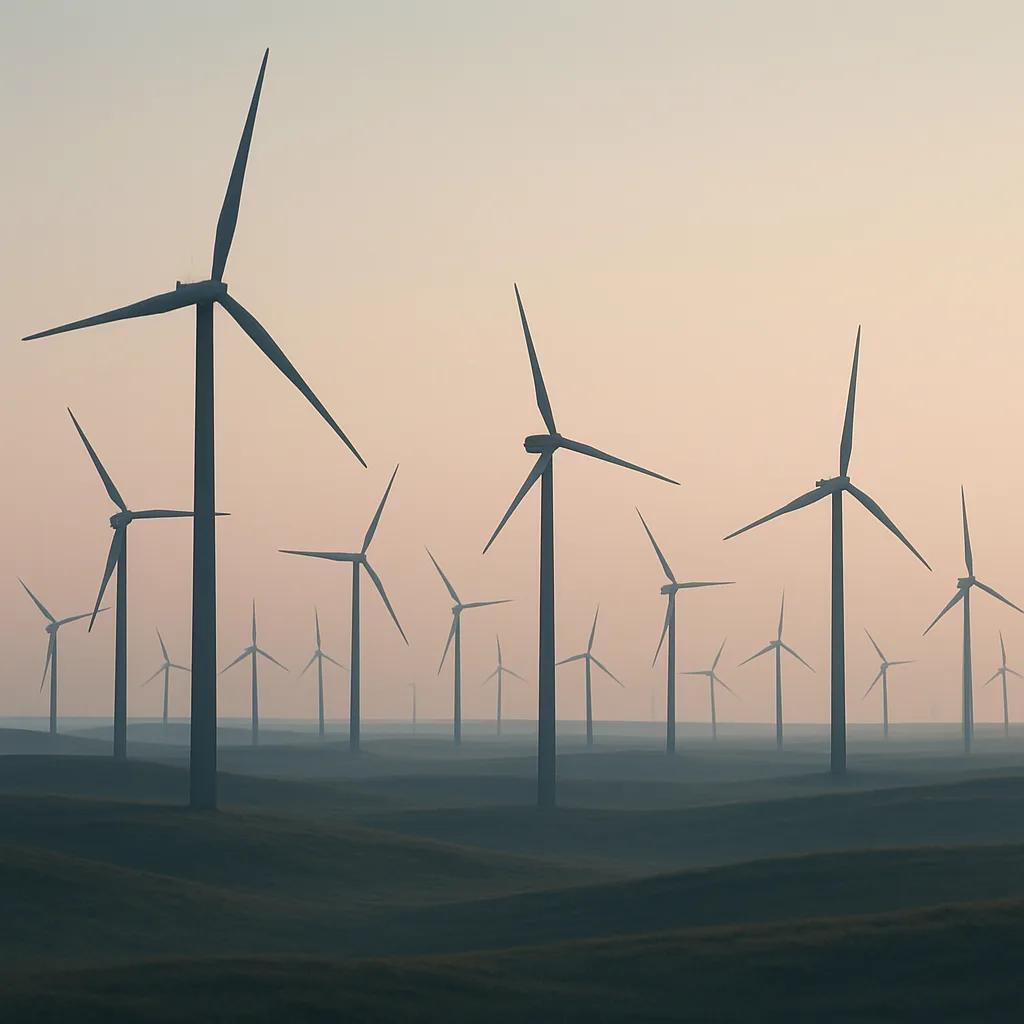 Numerous Massive Wind Turbines