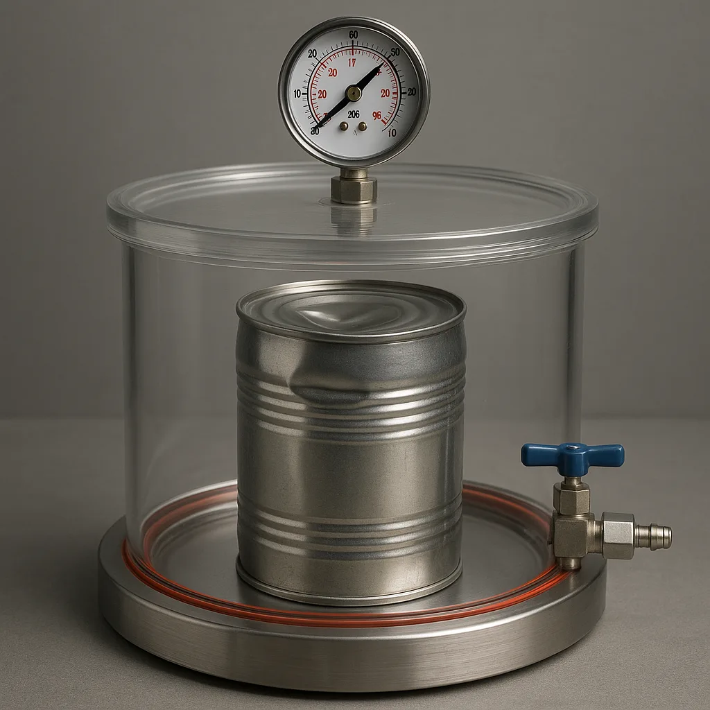 Inside a Vacuum Chamber Sits a Sealed Metal Canister