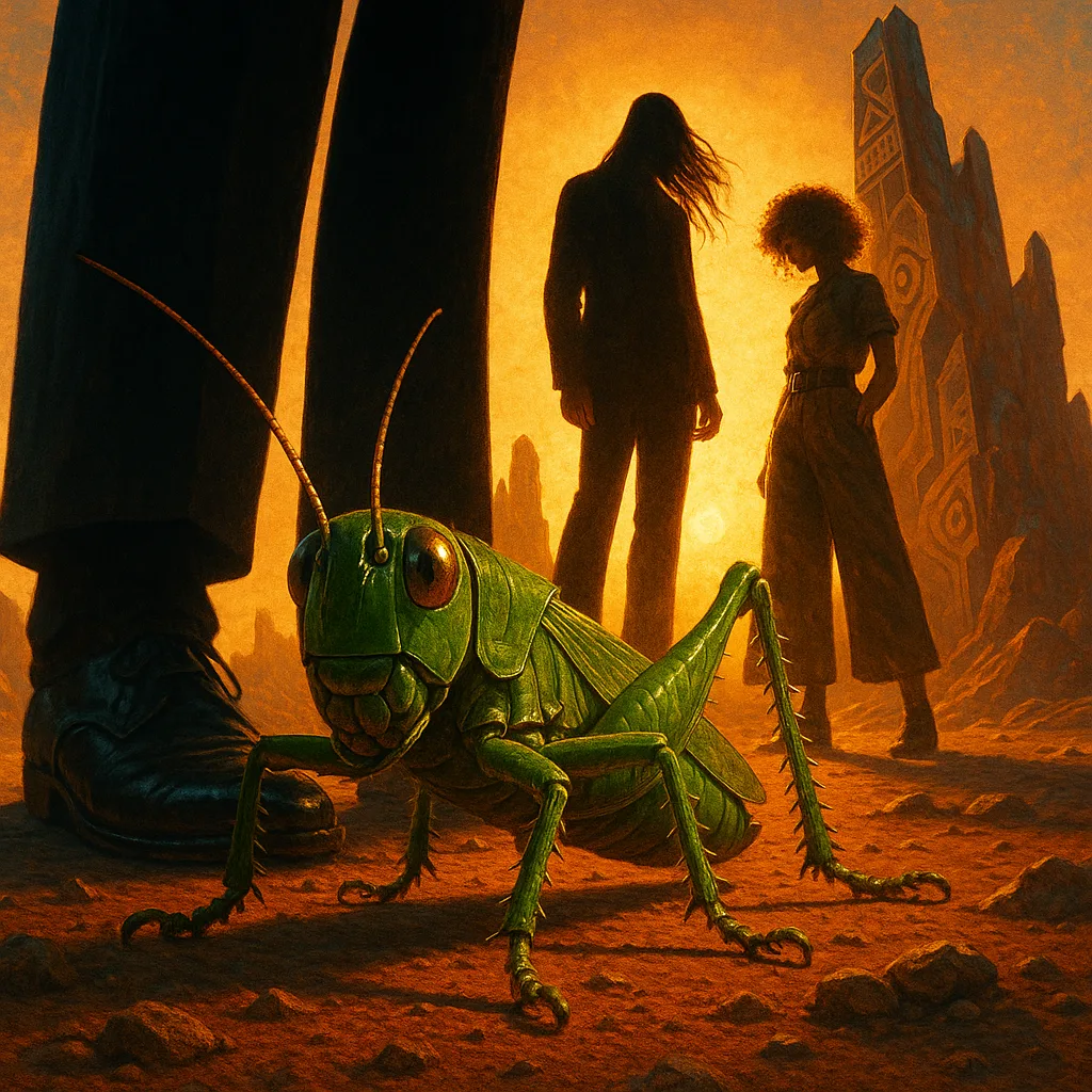 Vibrant Green Grasshopper with Powerfully Enlarged Femora