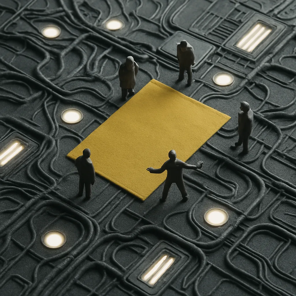 Detailed Miniature World Reveals Four Minuscule Figures—one
