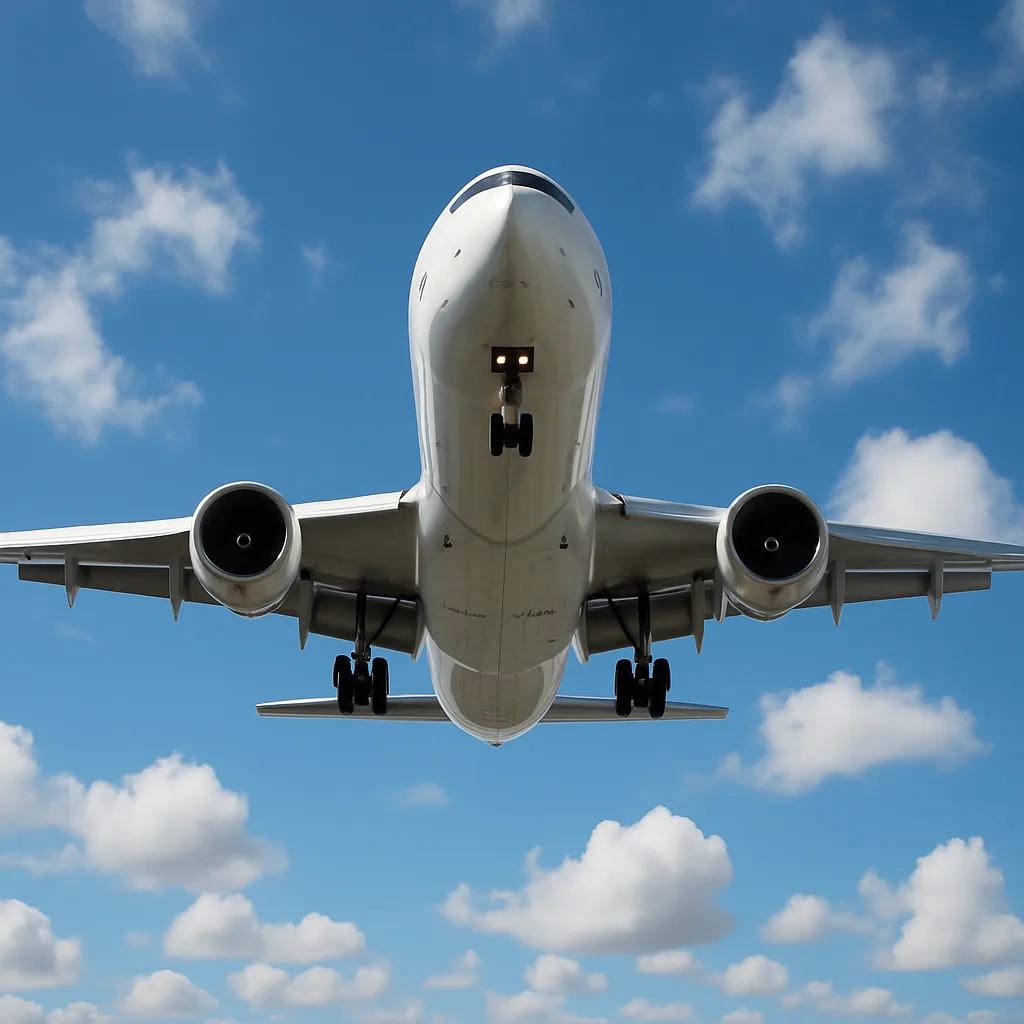 Large Passenger Jet Flying Overhead