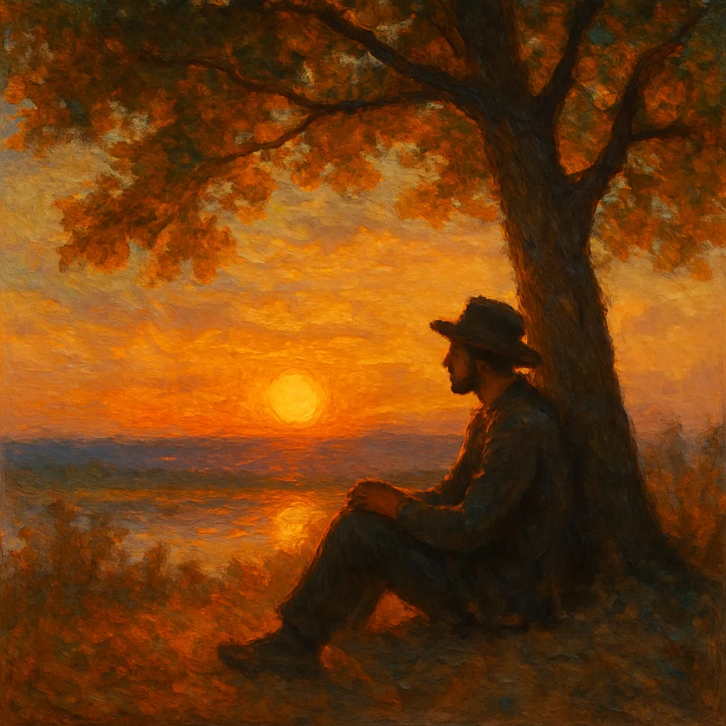 Painting Showing a Man Seated under a Tree