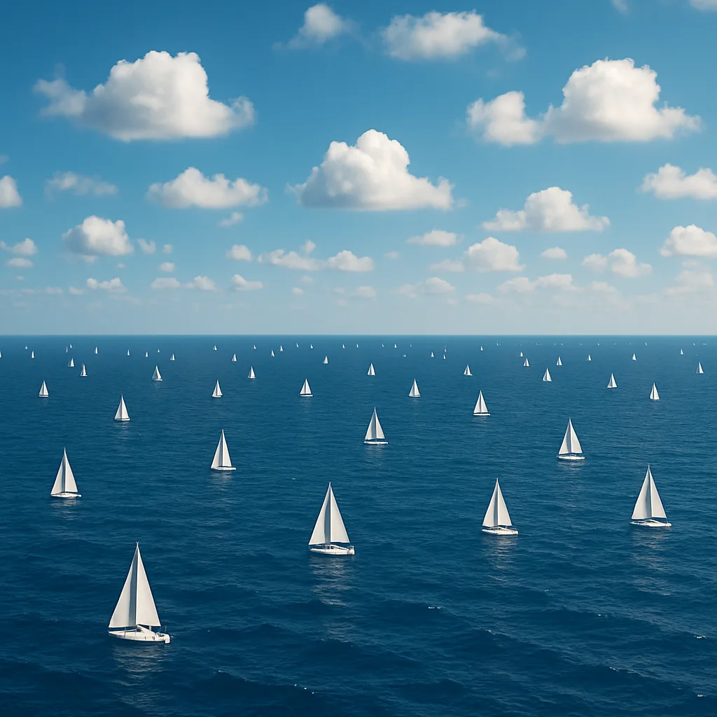 Many Distant Sailing Ships