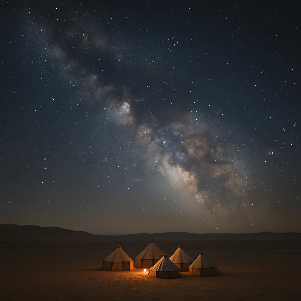 Small Group of Nomadic Tents Forms a Tiny Cluster