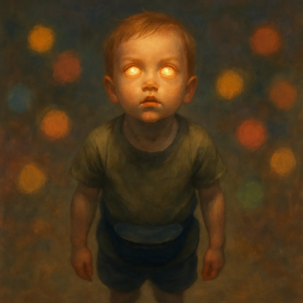 Toddler—surprisingly Lanky and Tall for their Age—gazes Upward