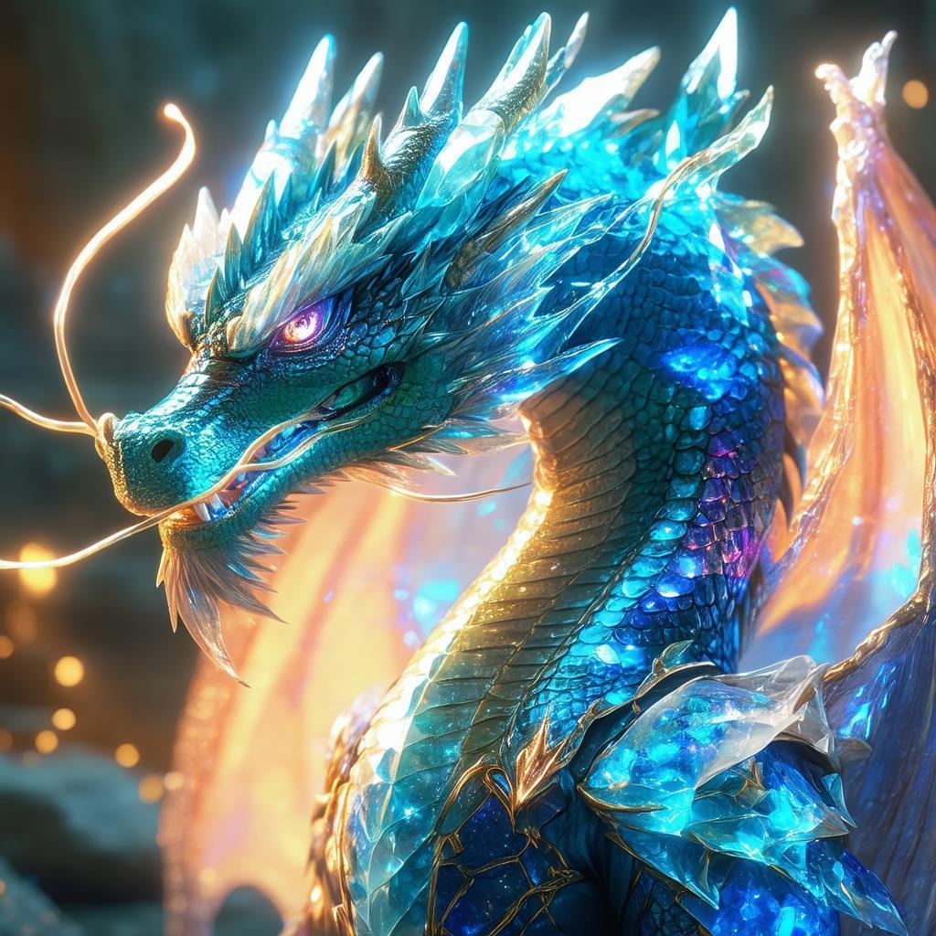 Crystal Dragon in Full Body Splendor