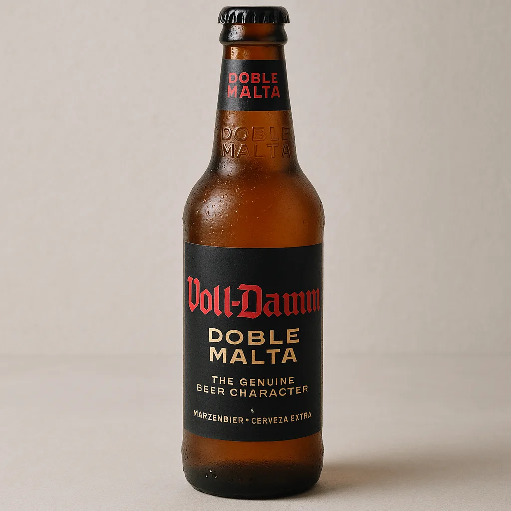 Brown Glass Bottle of Voll-Damm Doble Malta Beer