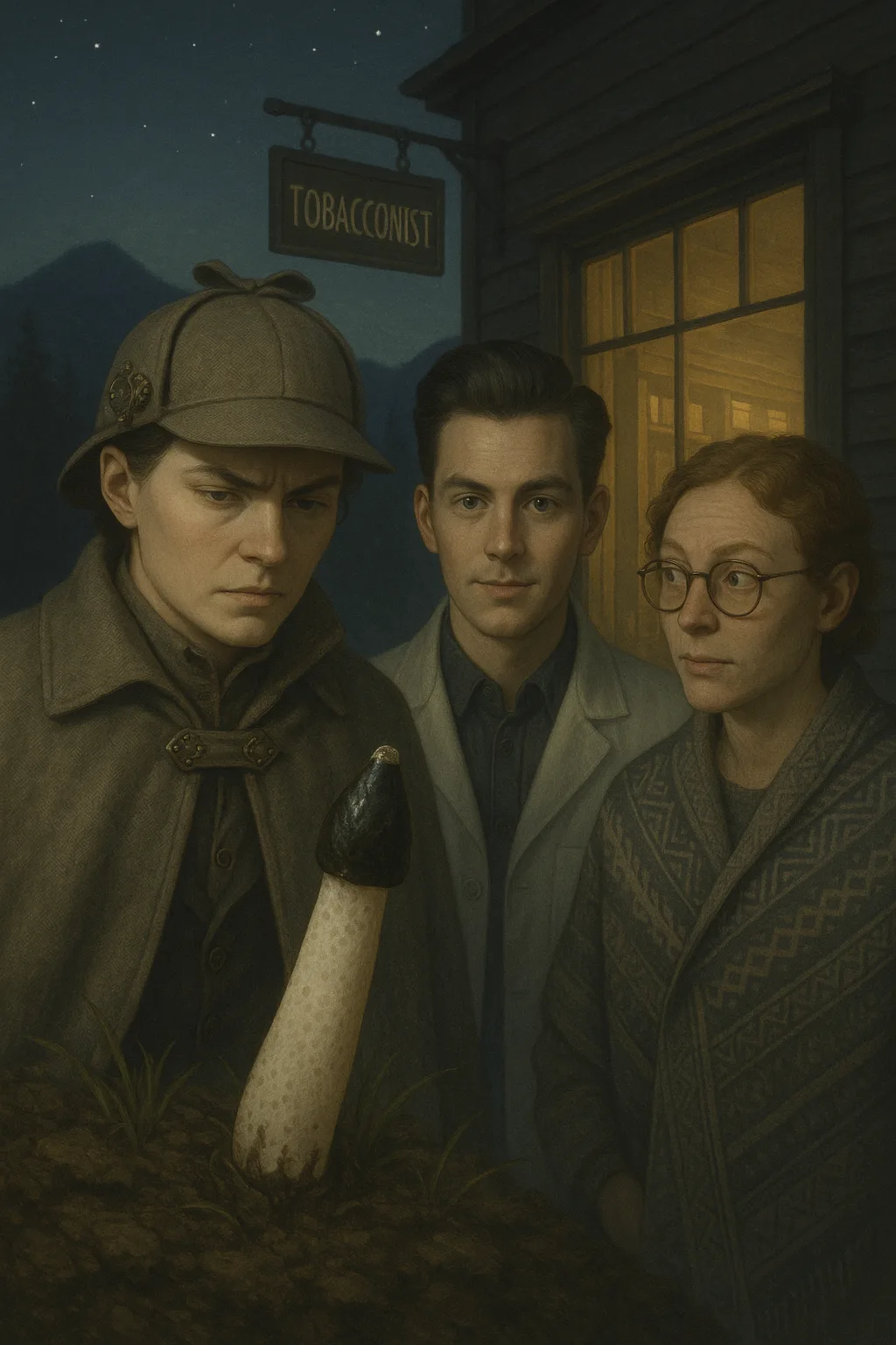 Androgynous Detective in Sherlock Holmes-inspired Attire