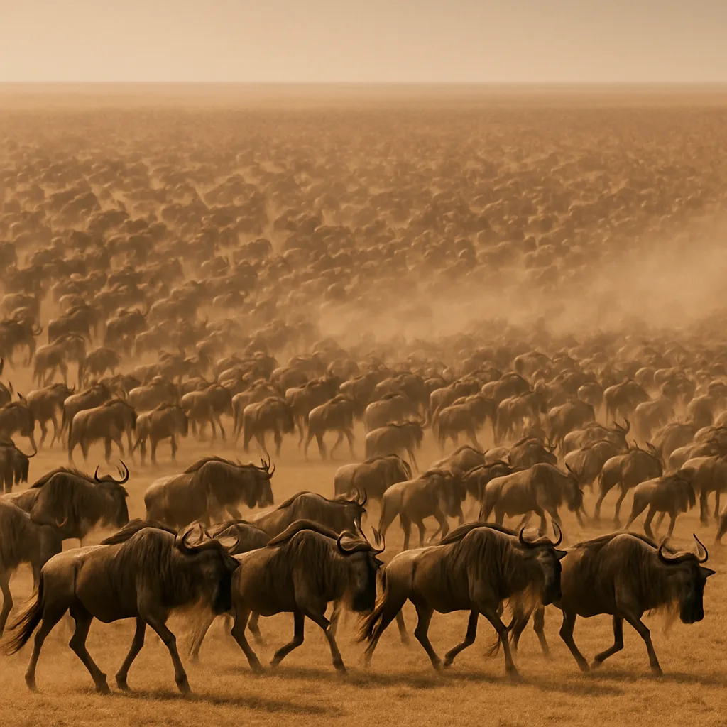 Massive Herd of Wildebeest
